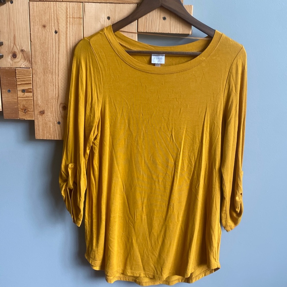 Mustard Yellow 3/4 Sleeve Top